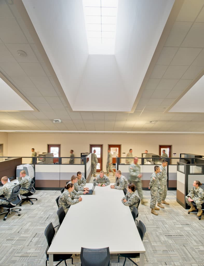 Kalwall S-Lines skylights in an army facility.