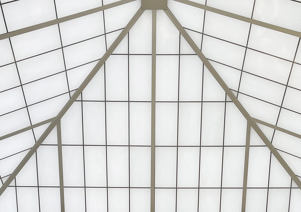 Kalwall translucent skylight after repair and replacement.