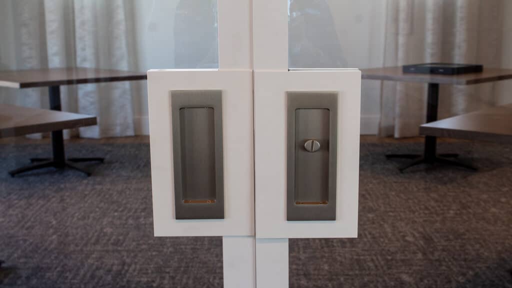 ZONA glass door handles.