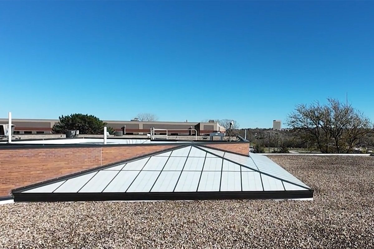 Kalwall pyramid translucent skylight.